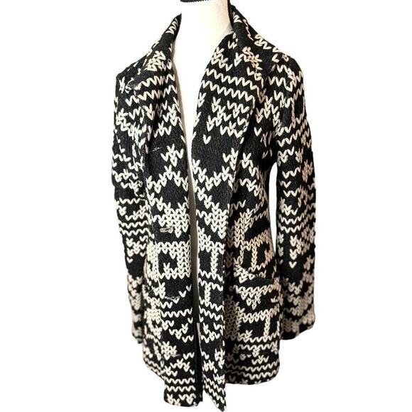 Chelsea & Theodore Open Front Embroidered Cardigan Sweater Bohemian Size M 8-10 - Picture 1 of 7